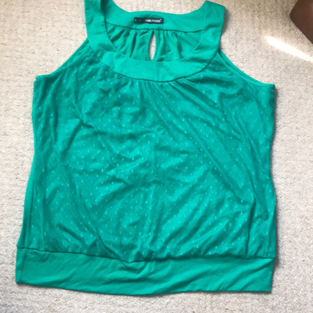 Maurice’s green tank with sheer front detail